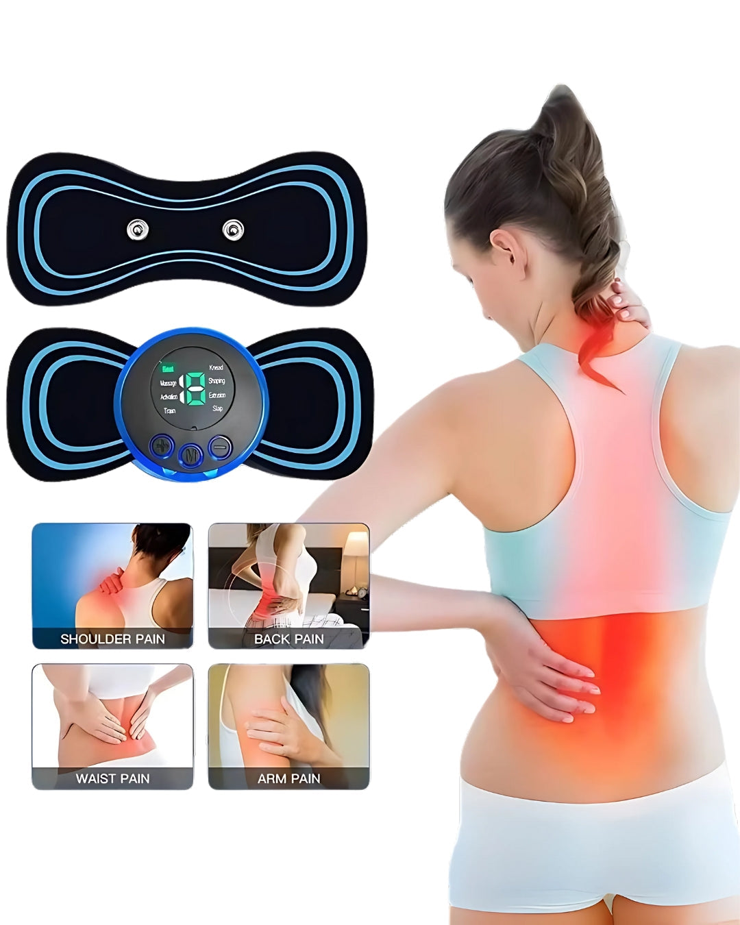 Mini Masajeador Muscular Recargable – Alivio inmediato para cuello, espalda y piernas