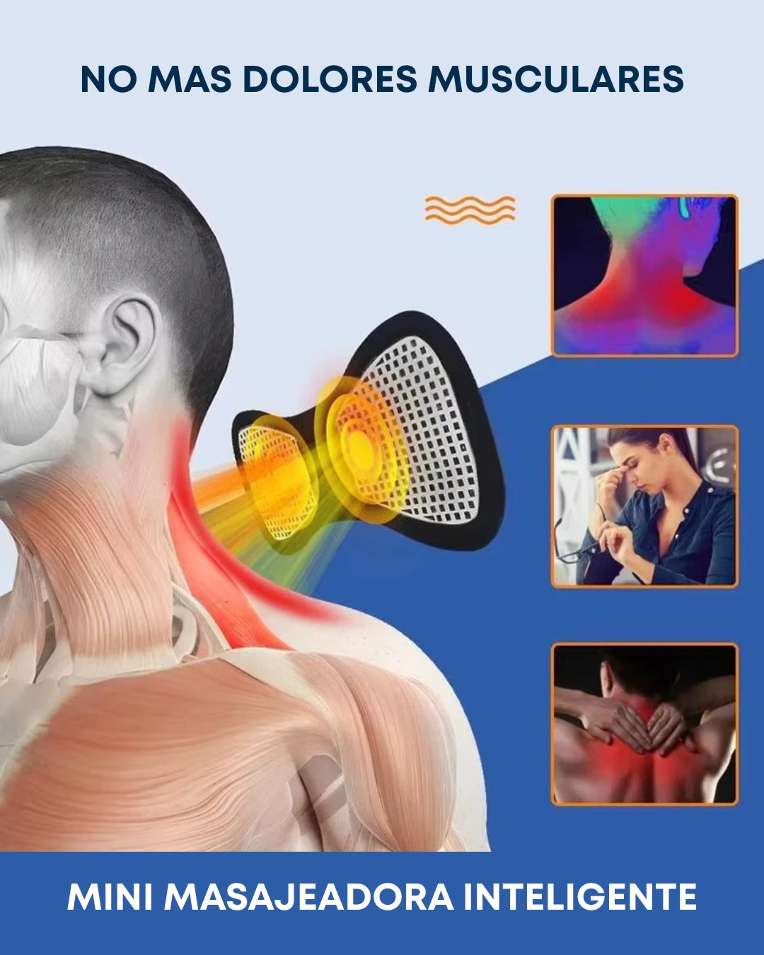 Mini Masajeador Muscular Recargable – Alivio inmediato para cuello, espalda y piernas