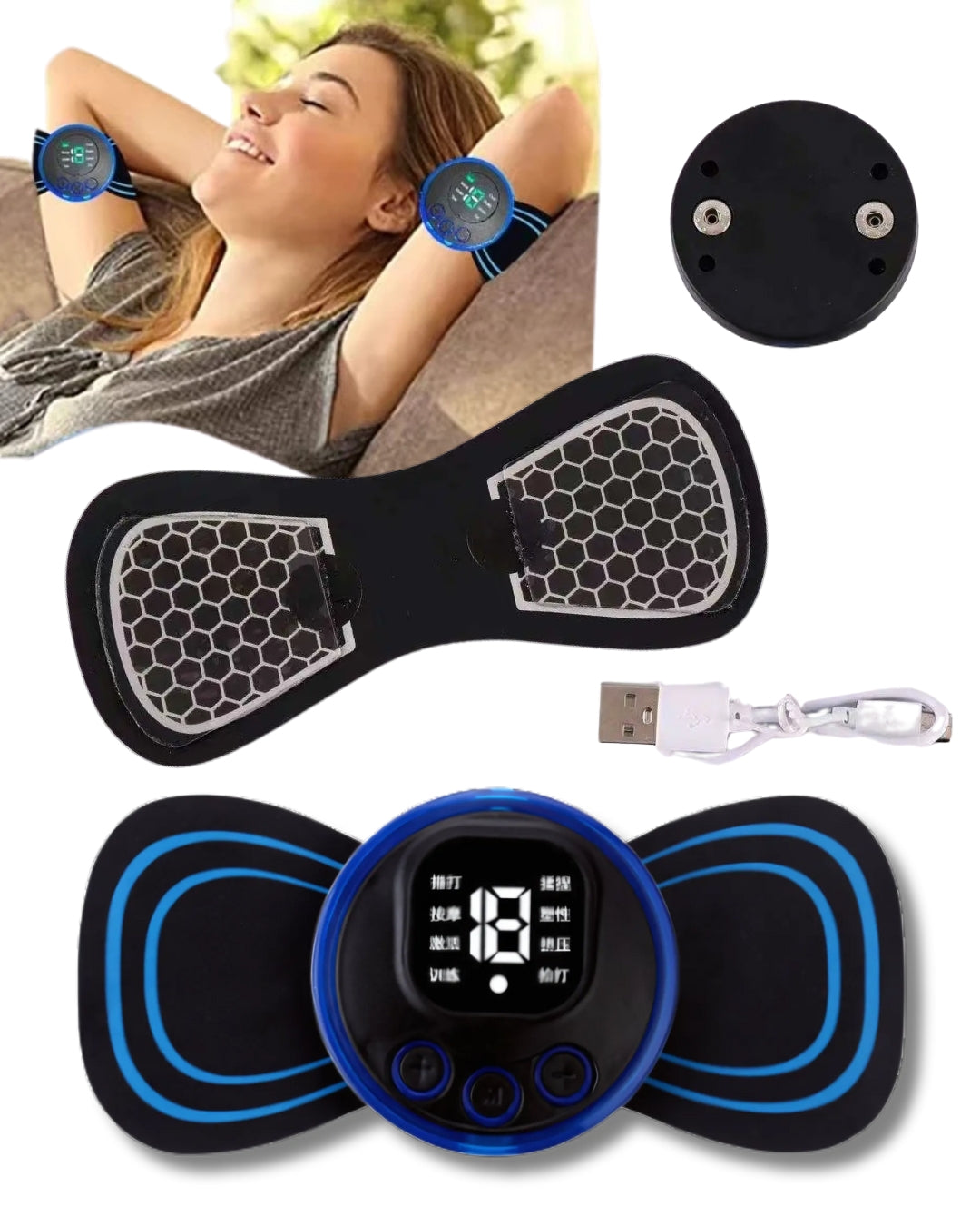 Mini Masajeador Muscular Recargable – Alivio inmediato para cuello, espalda y piernas